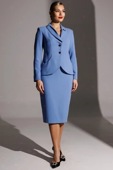 Костюм с юбкой 25-2942 голубой Мода-Юрс