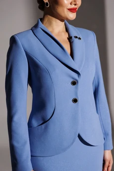 Костюм с юбкой 25-2942 голубой Мода-Юрс