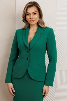 Костюм с юбкой  25-2942 зеленый Мода-Юрс