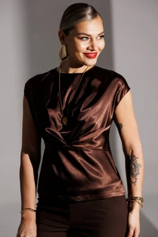 Костюм брючный 25-2947 коричневый Мода-Юрс