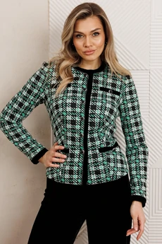 Костюм брючный 25-2950 черный+зеленый Мода-Юрс