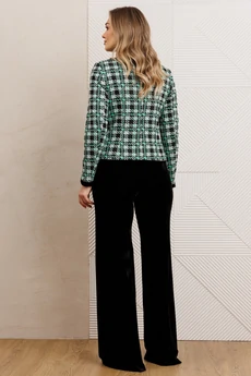 Костюм брючный 25-2950 черный+зеленый Мода-Юрс