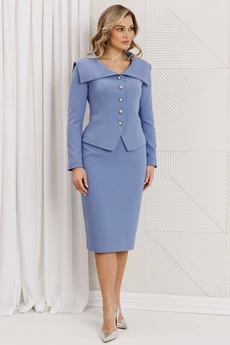 Костюм с юбкой 26-2958 голубой Мода-Юрс