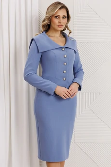 Костюм с юбкой 26-2958 голубой Мода-Юрс