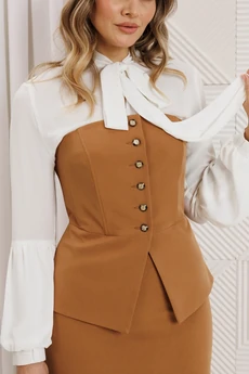 Костюм с юбкой 26-2963 кэмел Мода-Юрс