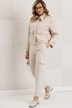 Костюм брючный 26-2964 светлый беж Мода-Юрс