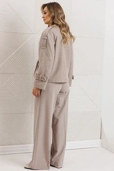 Костюм брючный 26-2965 серо-бежевый Мода-Юрс