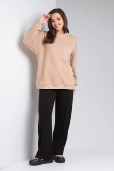 Костюм брючный 496 какао + черный Modema