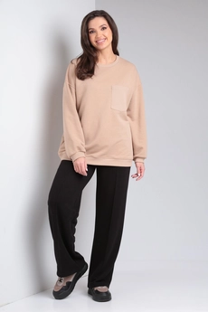 Костюм брючный 496 какао + черный Modema