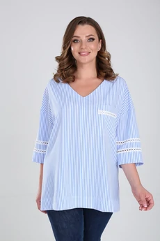 Блузка 767-2 голубая полоска Modema