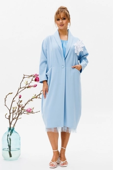 Костюм с платьем 150 голубой Мублиз