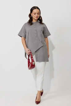 Костюм брючный 157 серый+молоко Мублиз