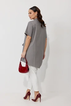 Костюм брючный 157 серый+молоко Мублиз