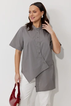 Костюм брючный 157 серый+молоко Мублиз