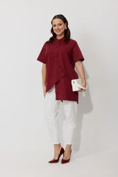 Костюм брючный 157 вино+молоко Мублиз