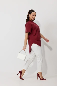 Костюм брючный 157 вино+молоко Мублиз