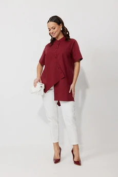 Костюм брючный 157 вино+молоко Мублиз