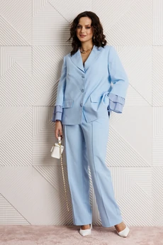 Костюм брючный 226 голубой Мублиз