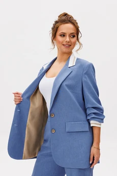 Костюм брючный 242 голубой Мублиз