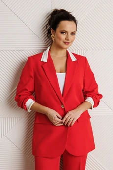 Костюм брючный 242 красный Мублиз