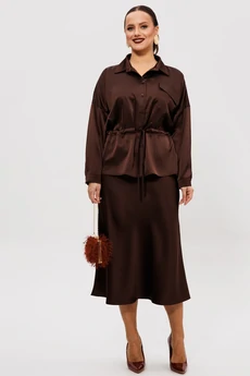 Костюм с юбкой 252 шоколад Мублиз