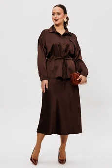 Костюм с юбкой 252 шоколад Мублиз