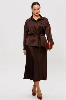 Костюм с юбкой 252 шоколад Мублиз