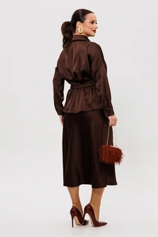 Костюм с юбкой 252 шоколад Мублиз