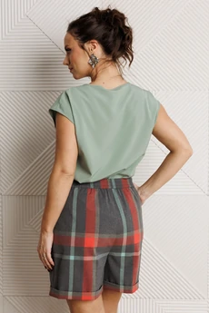 Костюм с шортами 304 серая клетка Мублиз