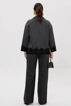 Костюм брючный 306 черный Мублиз