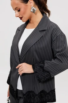 Костюм брючный 306 черный Мублиз