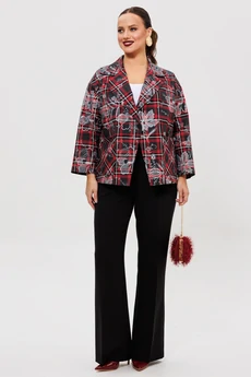 Костюм брючный 308 клетка Мублиз