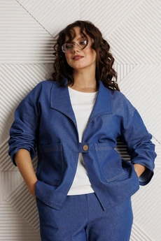 Костюм брючный 318 синий Мублиз