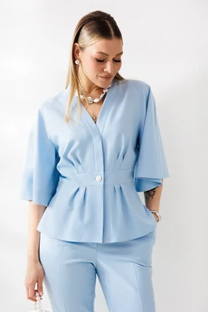 Костюм брючный 324 голубой Мублиз