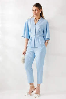 Костюм брючный 324 голубой Мублиз