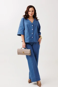 Костюм брючный 329 синий Мублиз