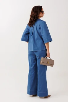 Костюм брючный 329 синий Мублиз