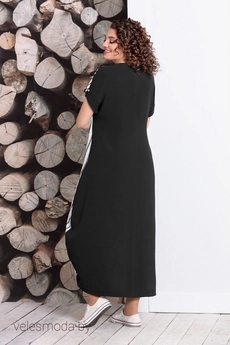 Платье 332 черная полоска Мублиз