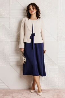 Костюм с платьем 332 синий+беж Мублиз