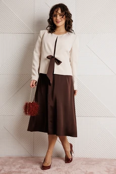 Костюм с платьем 332 шоколад+беж Мублиз