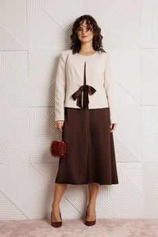 Костюм с платьем 332 шоколад+беж Мублиз