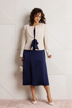 Костюм с платьем 332 синий+беж Мублиз