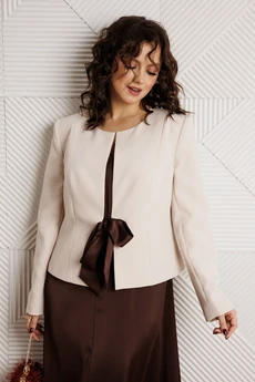 Костюм с платьем 332 шоколад+беж Мублиз