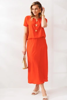 Костюм с юбкой 333 оранжевый Мублиз