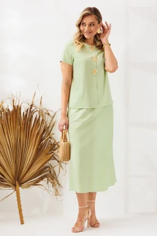Костюм с юбкой 333 фисташка Мублиз