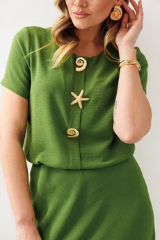 Костюм с юбкой 333 олива Мублиз