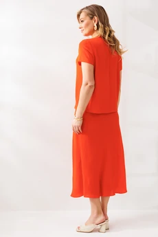 Костюм с юбкой 333 оранжевый Мублиз