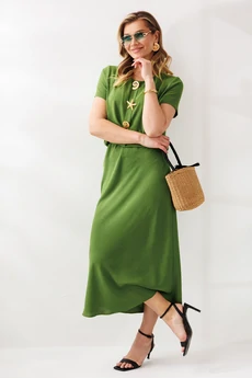 Костюм с юбкой 333 олива Мублиз