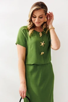 Костюм с юбкой 333 олива Мублиз