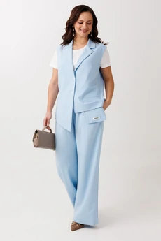 Костюм брючный 336 голубой Мублиз